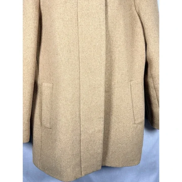 J.Crew Mercantile City Wool Blend Coat Size 8 Camel Tan Funnel Collar - Picture 4 of 13